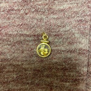 14k gold pendant with solid gold chips